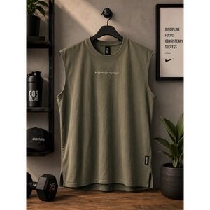 ASRV Relentless Pursuit Sleeveless Training Top Mens Large Olive Green DSG-0515